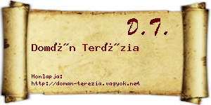 Domán Terézia névjegykártya