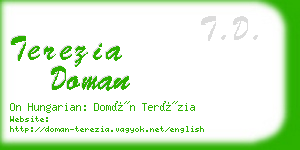 terezia doman business card
